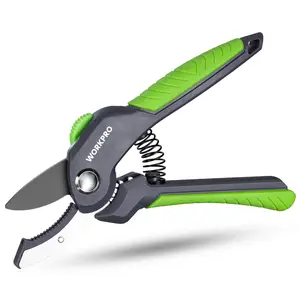 #SpringGlowUp WORKPRO 8.5" Anvil Pruning Shear, Heavy Duty Garden Scissors & Clippers with Labor-Saving Design, Handheld Gardening Shears with Ergonomic Handle for Thick Branch Trimming
