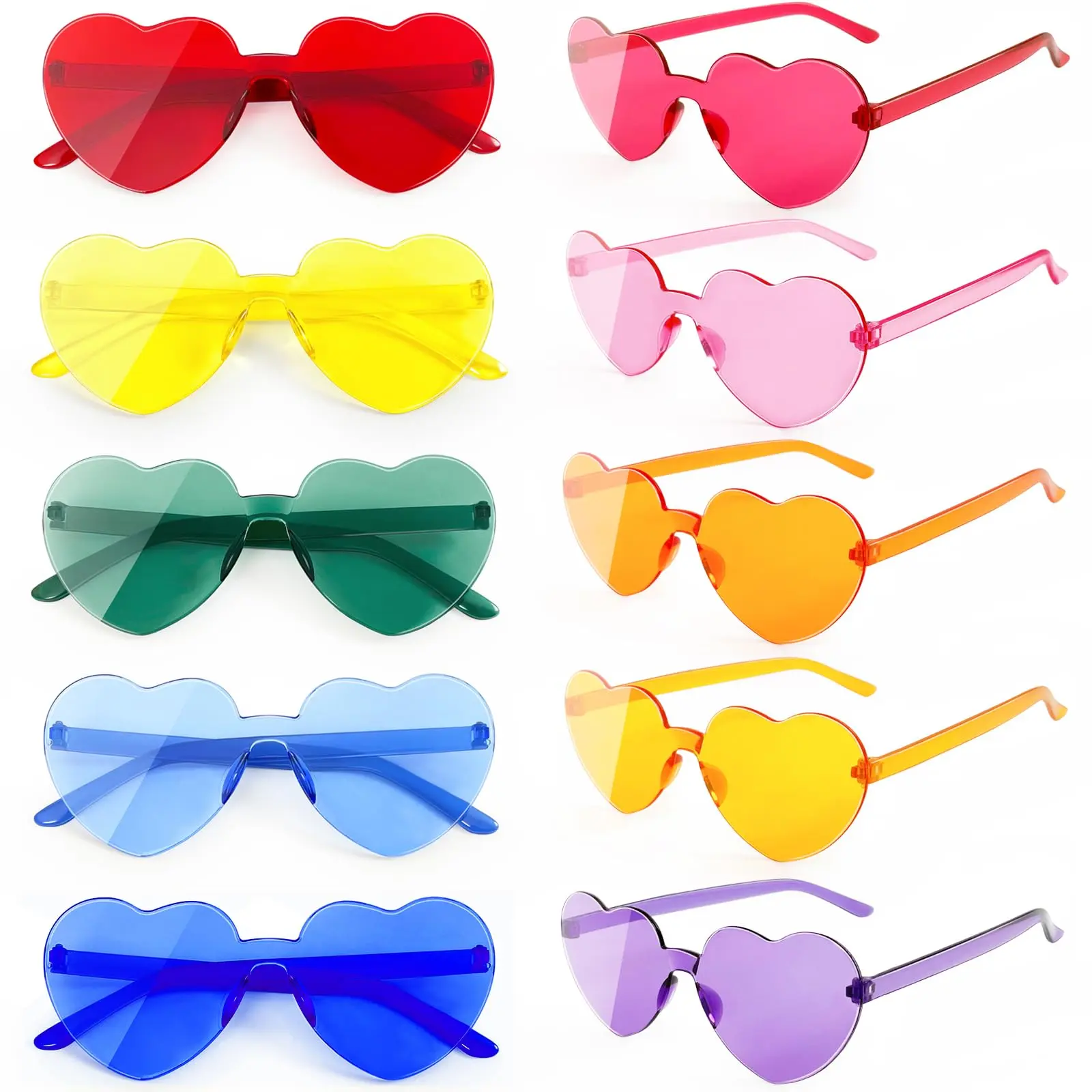 20 Piece Heart Shaped Frameless Glasses for Fun Party Accessories, Perfect for Christmas and Weddings, Ideal for Holiday Celebrations, Party Event Props, Party Supply