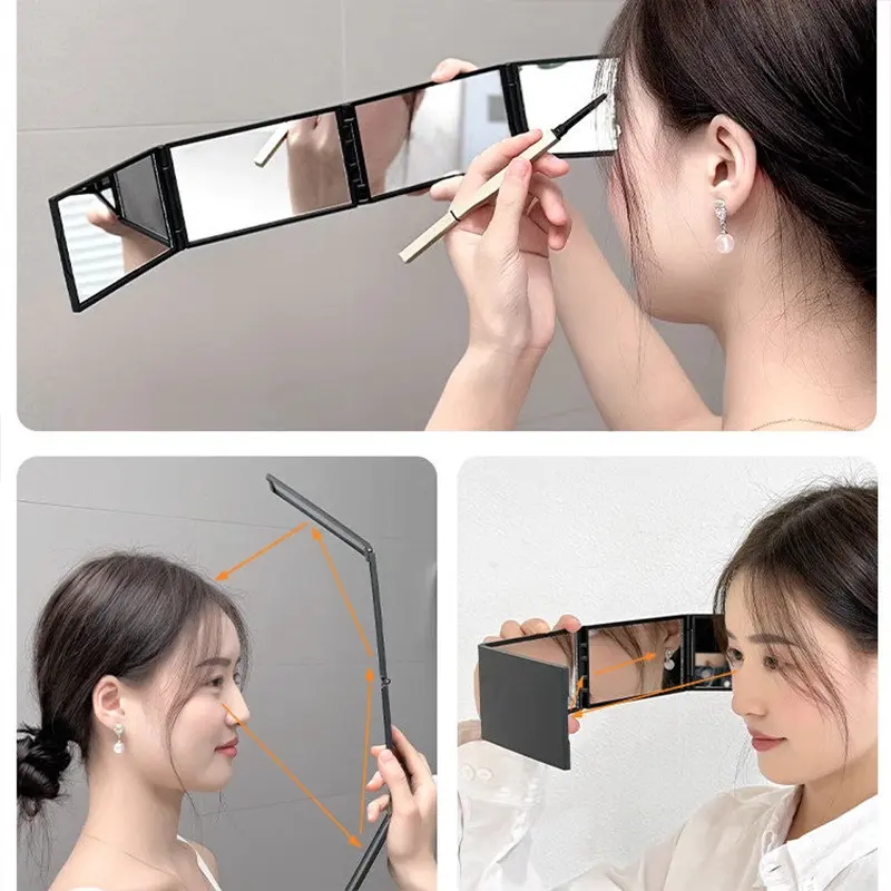 Multi-angle foldable four-sided mirror, multifunctional selfie mirror for makeup, hair dyeing, and hairstyling, high-definition portable beauty tool, vanity mirror, adjustable mirror, HD mirror