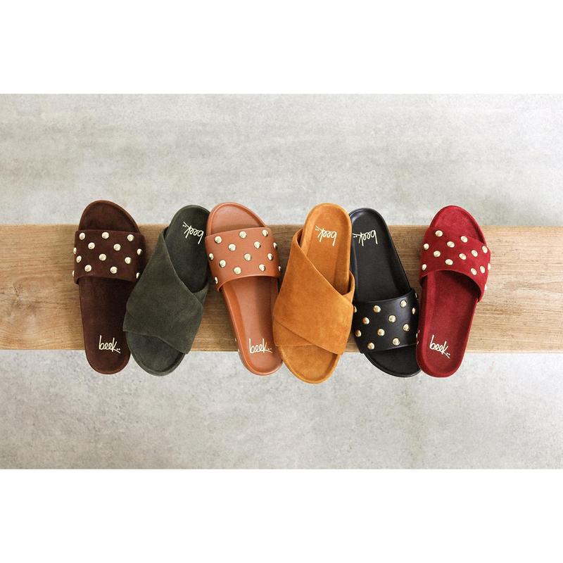 beek KEA Suede Slide Sandals - Ivy Women's Summer Walking Shoes with Memory Foam Footbed & Rubber Outsole for Enhanced Grip