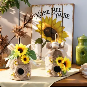 Beehive Nest Decoration Set, Two-Piece Country Style Bee Decorations, Home Indoor Decor, Spring Summer Theme, Kitchen Living Room Fireplace