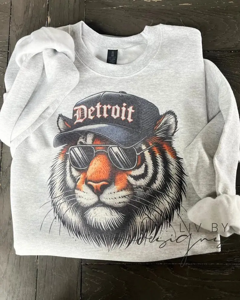 [ Sale off to 50% ] Sports Tiger Inspired Gear | Long Sleeve | Ash Grey Sublimation Game Day Apparel