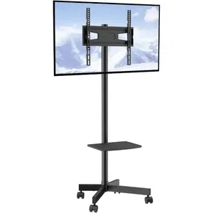 VEVOR Rolling TV Stand, Mobile TV Cart for 32-65 Inch Screens, Height Adjustable, Portable Monitor Stand with Wheels Holds up to 88 lbs for Living Room, Bedroom, Office, Outdoor, Max VESA 400x400mmVEVOR Super Brand Day
