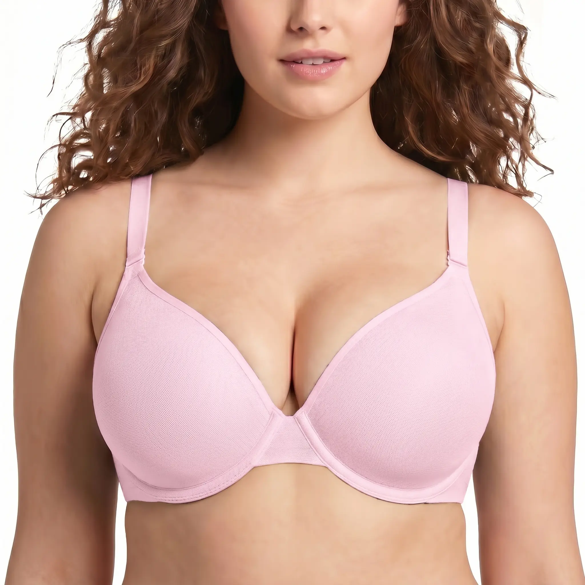 HSIA Seraphina Curvy Air Light Breathable Sheer Mesh Plus Size Summer Unlined Minimizer Full Coverage Bra Underwire Support Non Padded Bra Lightweight Convertible Multiway Convertible Multiway 5-Way Wear Detachable Straps Comfort Everyday Sexy Womenswear