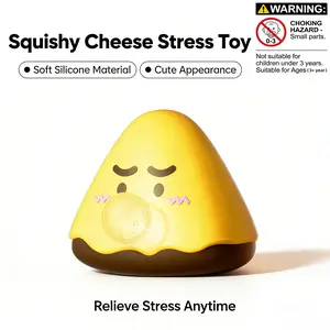 Adorable Cheese Bubble Toy, Squeeze to Inflate Bubble Fidget, Durable Stress Relief Toy for Home & Office, Perfect for Relaxation