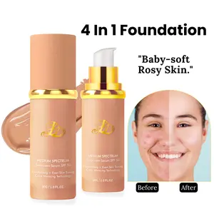 4-in-1 Natural  Looking  Foundation Medium Spectrum, SPF 50+ Foundation Sunscreen- Full Coverage Foundation Waterproof Concealer