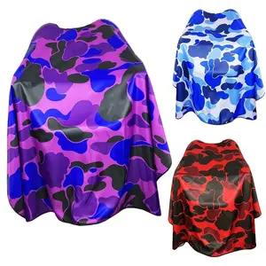 1 Camouflage Barber Cape for Men/Women, Professional Salon Cape with Adjustable Neck, Water & Hair-Resistant Hair Cutting Cape for Barbershop, Home Haircuts & Styling