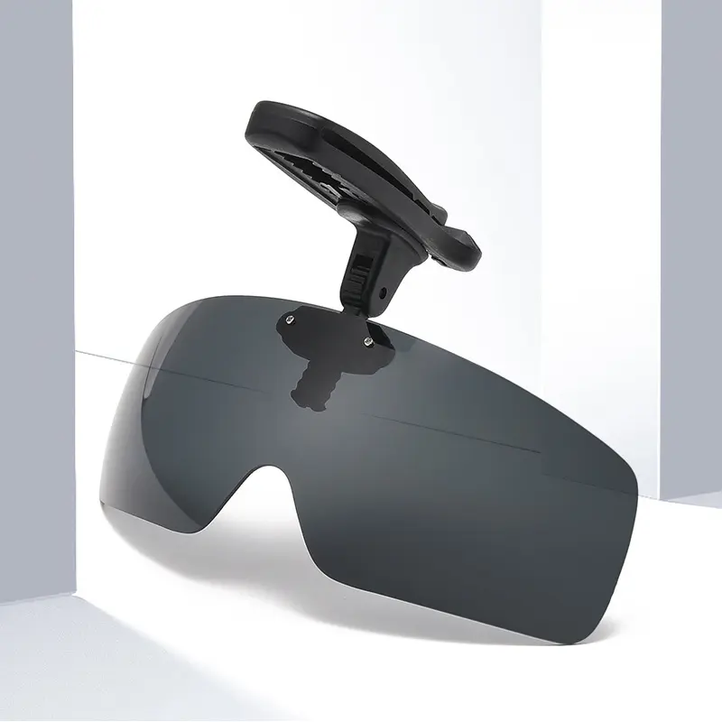 Black hat clip with black gray lens