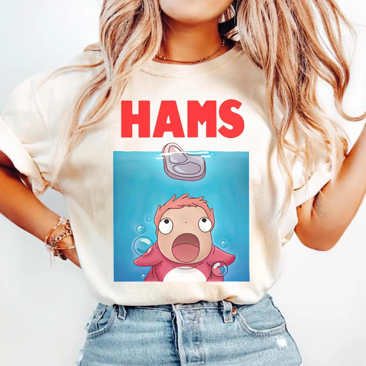 Vintage Ponyo Hams Shirt, Sweatshirt, Hoodie, Studio Ghibli Shirt, Ponyo Shirt, Hayao Miyazaki Shirt, Studio Ghibli Gift Shirt