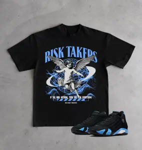 Risktaker Shirt To Match 14 Black And University Blue, Shirt To Match Sneaker Black White Color