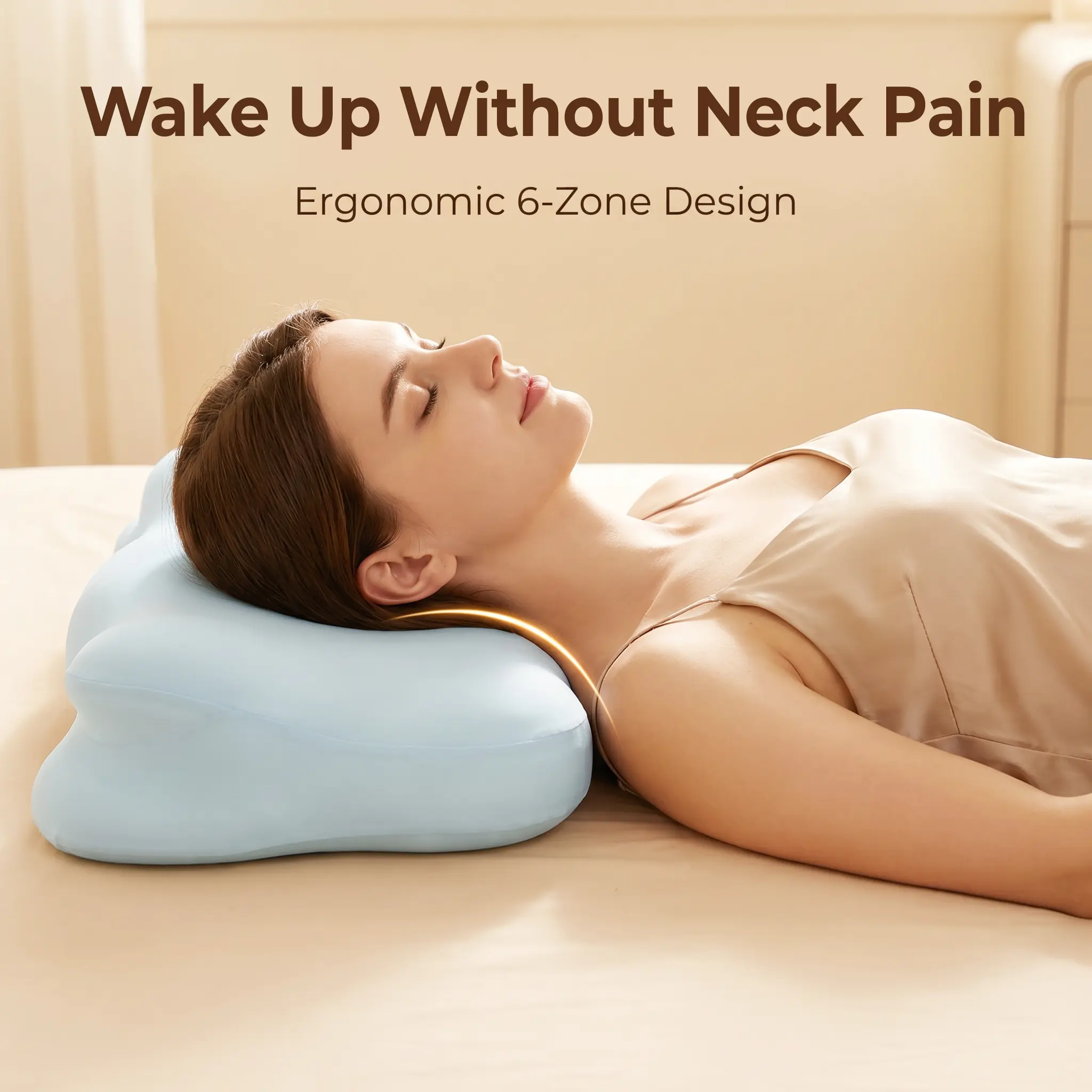 Havnna CloudAlign Ergonomic Cervical Pillow with Dual-Height Memory Foam, FREE Cooling Pillowcase - Pillows for Sleeping for Side & Back Sleepers