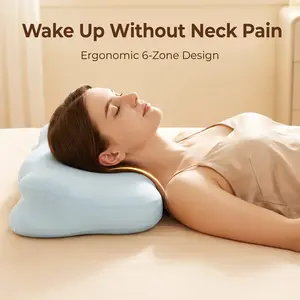 Havnna | CloudAlign Pillow + FREE Cooling Pillowcase - Ergonomic Cervical Pillow +Dual-Height Memory Foam with Cooling Pillowcase for Side Back & Stomach Sleepers