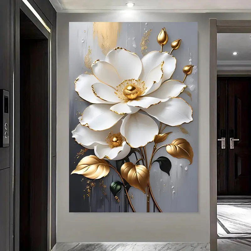 Frameless poster Modern Abstract Flower Canvas Art Print,mccessories nb golf gift flower pattern Wall Decor for Living Room modern canvas hobby lobby wall art bid day gifts Print for Living Room Abstract Canvas Wall Art Decoration Ornaments Artistic Photo
