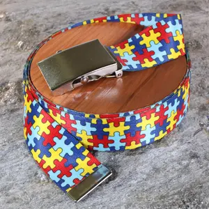Autism Puzzle Belt – Patterned Web Belt