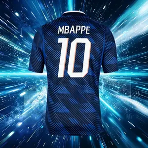 2026 France National Home Blue 10# Mbappe 7# Dembele Short And Long Sleeve Soccer Jersey Fans Version