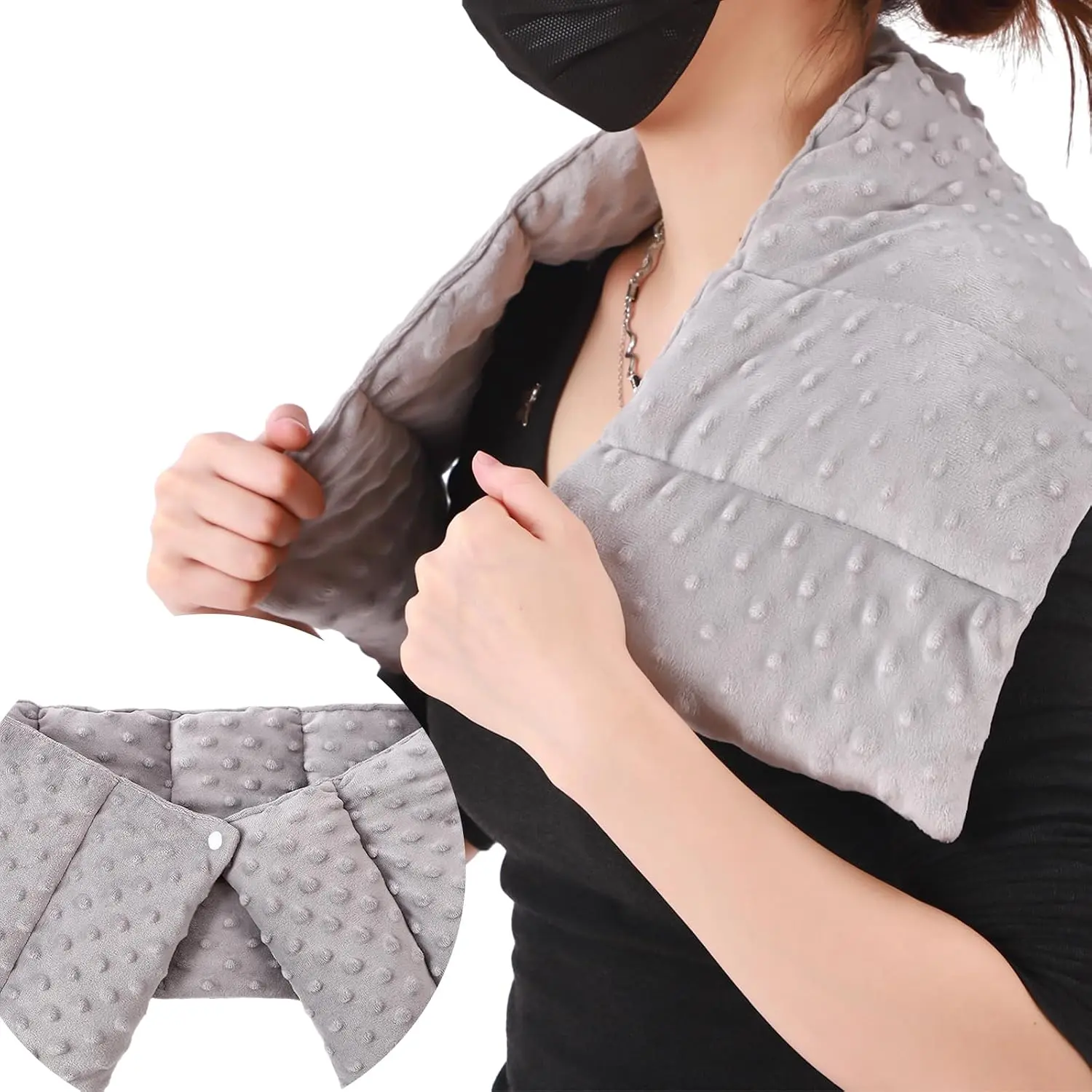Sensory Weighted Shoulder Wrap 32"x8" Neck Wrap, Dark Gray