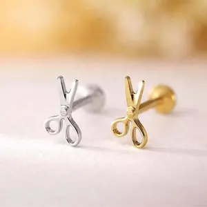 18G/16G Titanium Flat Back Labret Stud Earring • Tragus Stud • Helix Studs • Cartilage Stud • Flat Back Earrings • Helix Piercing, conch piercing, non tarnish jewelry, gold plated nose piercing studs 