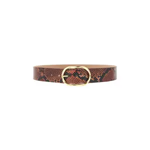 B-Low the Belt Kyra Python Belt in Cognac & Gold