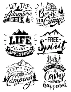 Camping #2 Waterslide Decals – Outdoor Adventure Designs for Tumblers