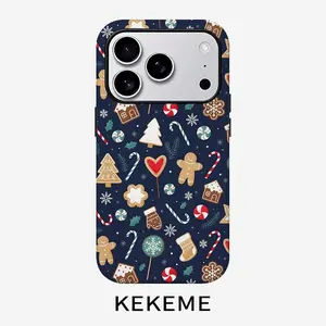 Gingerbread Man Christmas Candy Creative Pattern, Stylish and Unique 2-in-1 Phone Case, Durable and Anti-Drop, Suitable for iPhone 17 16 15 14 13 12 11 Plus Pro Max Air, Samsung Galaxy S Series and A Series, Gift to Friends and Family