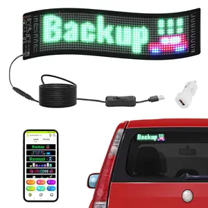 【Summervibes】VEVOR Programmable LED Sign, P5 Full Color LED Scrolling Panel, DIY Custom Text Animation Pattern Display Board, Bluetooth APP Control Message Shop Sign for Store Business Car Bar Advertising, 15"x4"