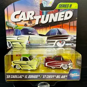Kustom cruiser Car Tuned Series 8  2 Pack - '59 Cadillac El Dorado and  '57 Chevy Bel Air.