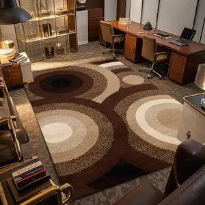 Geometric Pattern Floor Mat, Vintage Style Carpet, Non-slip Soft Floor Rug, Decorative Area Rug for Home Living Room Bedroom Office