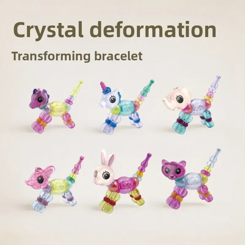 Hot selling Magic Versatile Bracelet Unicorn Elf Pet Crystal Transformation Bracelet Handmade Jewelry Girl Toy