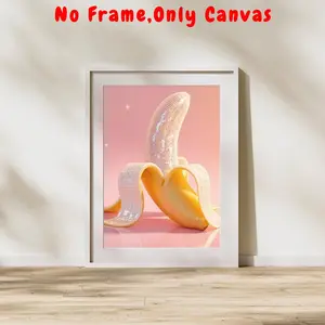 Banana Disco Ball Wall Art, Banana Wall Decor, Wall Art for Living Room, Bedroom, Office, Kitchen, Home Decor, Room Decor, Home Decor, Poster, Dopamine Decor