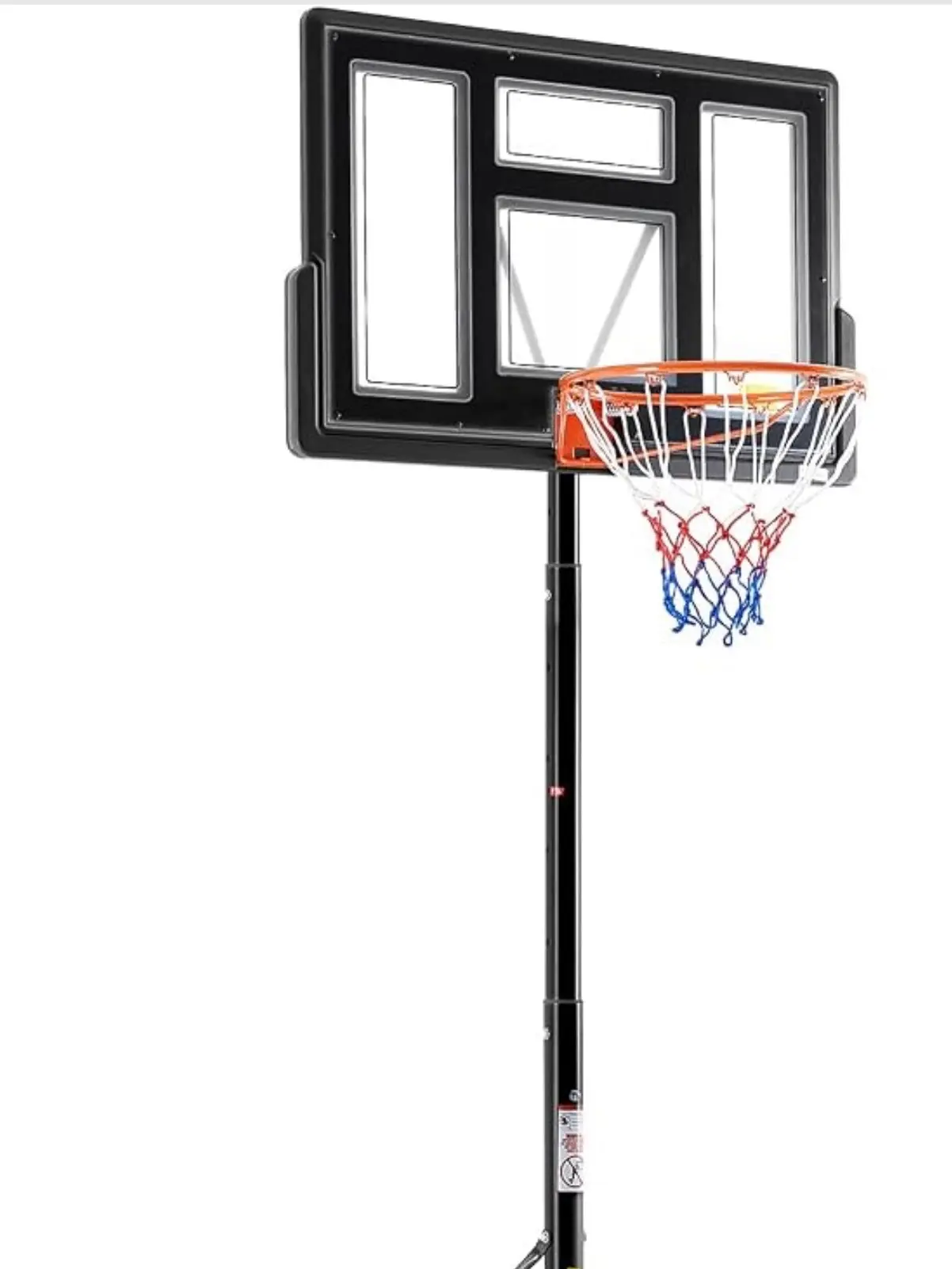 DUMOS 10FT Adjustable Height Portable Basketball Hoop Outdoor for Adult, 44 Inch Shatterproof Backboard w/Shock Absorbent Rim, Fillable Base, 2 Wheels for Swimming Pool/Indoor