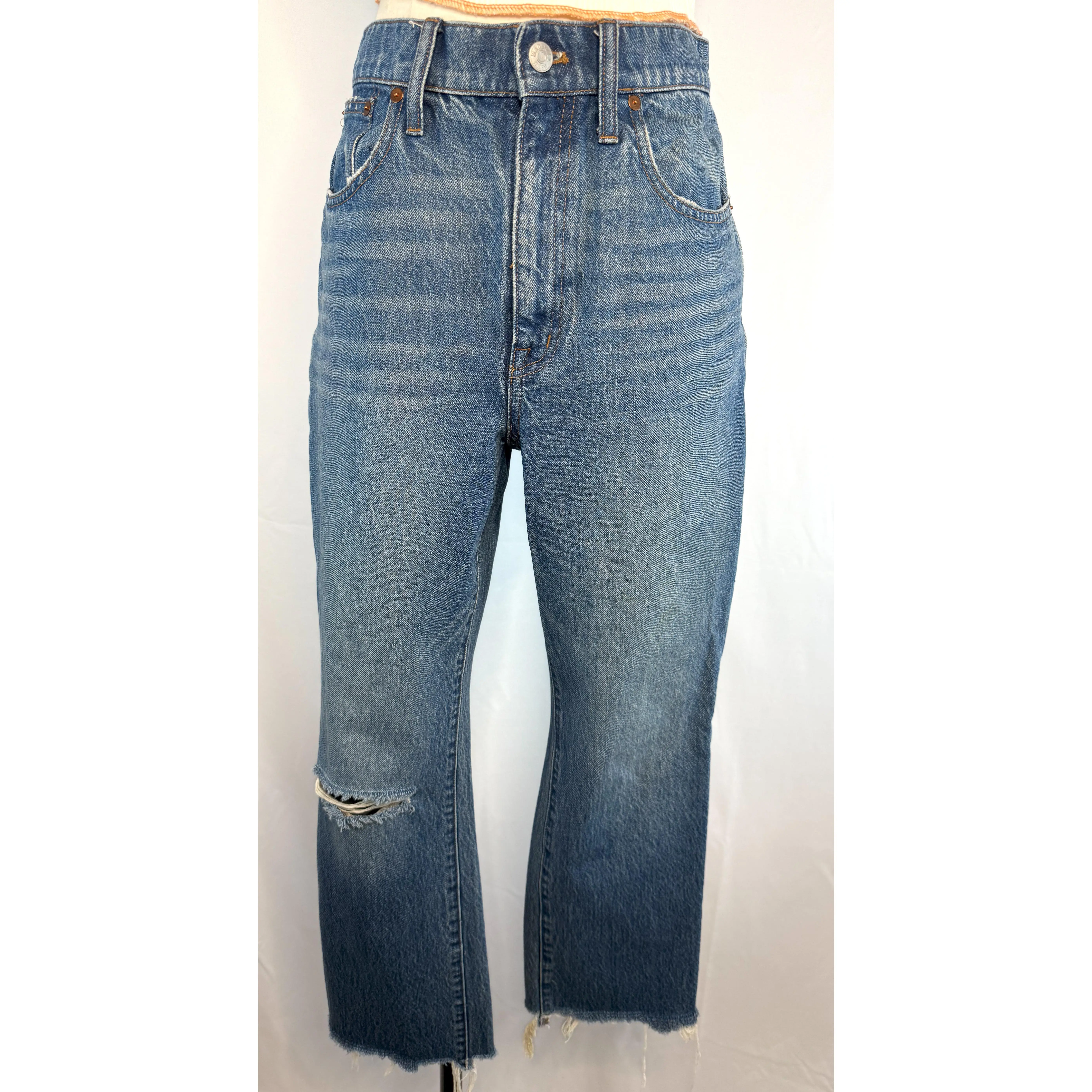 Madewell Slim Demi-Boot Jeans in Danville Wash: Ripped Edition | 28