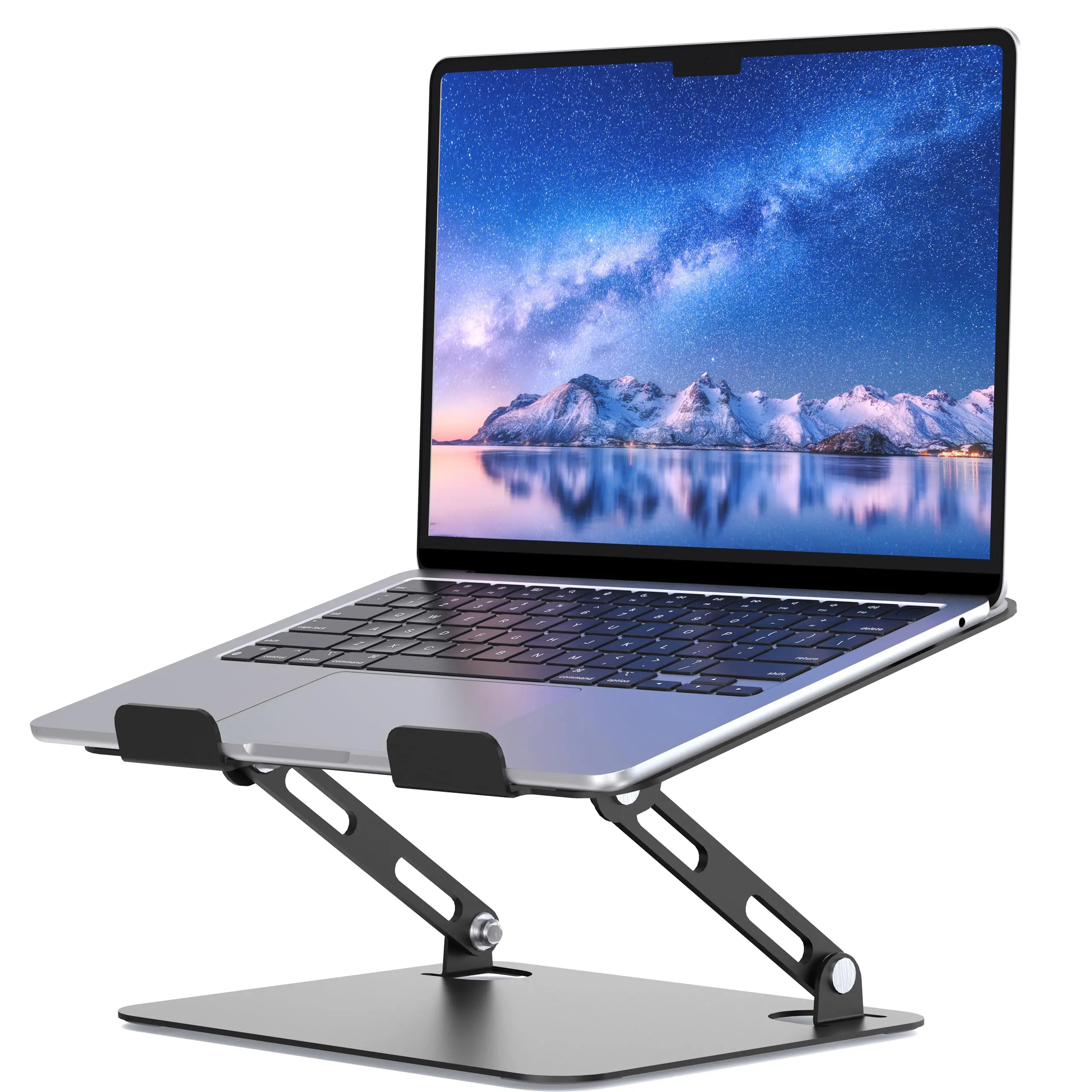 Laptop Stand for Desk, Portable Adjustable Laptop Riser, Ergonomic Design Computer Holder, Metal Laptop Mount Elevator Compatible with 10 to 15.6 Inches PC Computer, Black
