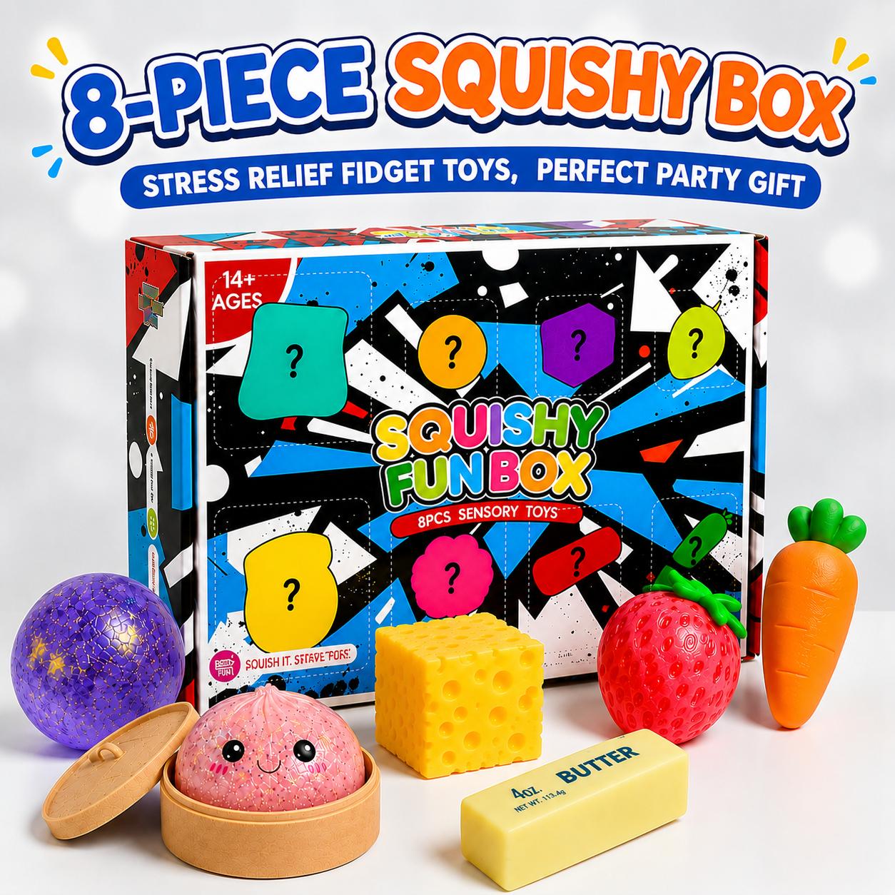 Colorful slow-return squishy