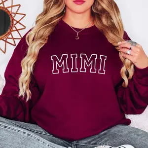Mimi Embroidered Sweater | Unisex Crewneck Sweatshirt | Add Your Custom Name | Gifts for Mamaw | Mimi Life | Personalized Sweater for Mimi