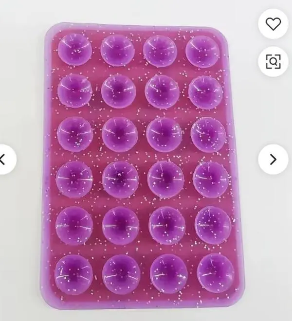PINK GLITTER Non-slip Multi-surface Silicone Phone Holder Bulk Suction Cup Adhesive Pad for iPhone & Android Accessory