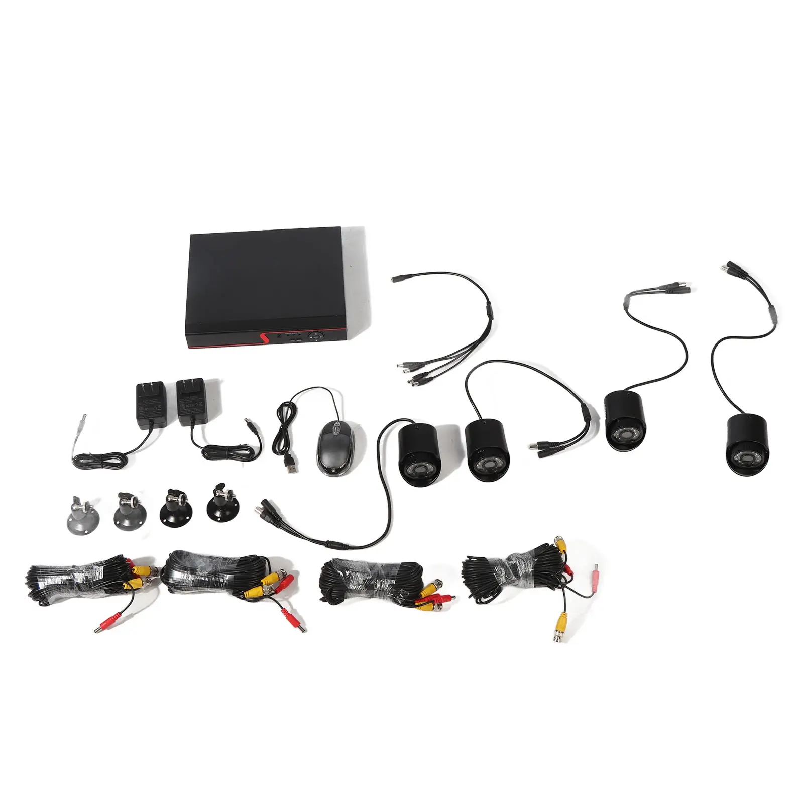 8CH Hybrid DVR Recorder & Outdoor Security Camera Set - Metal Cable Surveillance System with 1080p Night Vision, Motion Sensor, Easy Manual Installation, Phone Compatibility, Local Monitoring, Wi-Fi, 2.0 Megapixel 1280x960 Resolution, Serial ATA Burner, 1