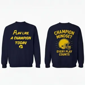 [Made In USA] Play Like A Champion Sweatshirt / T-Shirt / Hoodie, Champion Mindset Game Day Gear, Vintage Football Clover Pullover, Trendy College Sports Gift, Every Play Counts Shirt, Lucky Clover Football Outfit, Trendy Game Day Gift