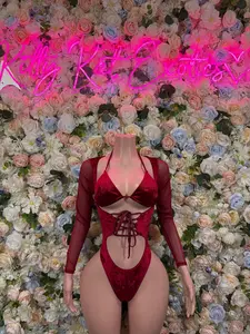Bartender Bottlegirl Bodysuit Red Velvet  - Bartender Luxury Design | Exotic Dancewear Festival Outfit Rave