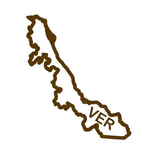 Mexican State Map Outline Veracruz Vinyl Decal Sticker UV & Waterproof Bumper Window Laptop Automotive Water Bottle Gift accessories – BROWN 6"