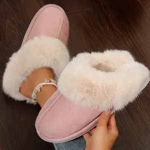 Women's Cozy Plush Lined Slippers Warm Indoor House Shoes for Winter Indoor Outdoor Shoes