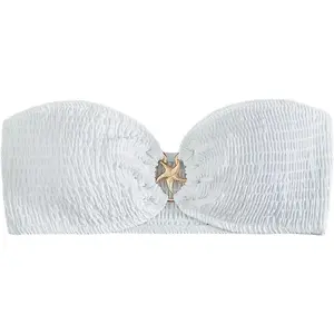 Women's Bandeau Bikini Top Strapless Swimsuit O Ring Bathing Suit Tube Top