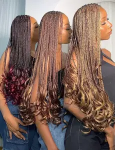 French Curl Braiding Hair #1b Black 24 Inch Loose Wave Spiral Crochet Hair for Women Pre Stretched with Curly Ends for Box braids Boho Twist Bouncy Curls Extensions (24in, 4packs