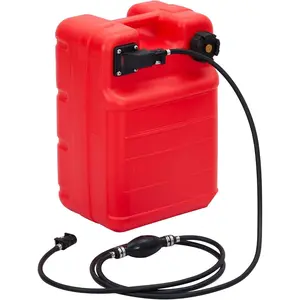 Portable Marine Fuel Tank – 6.34 Gallon (24L) Gas Tank with 9.8ft Hose & Level Gauge for Boats & Outboard Engines