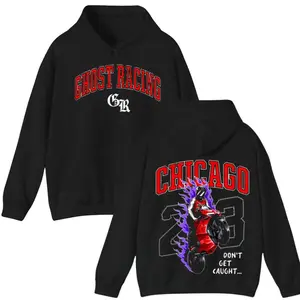 Chicago Ghost Hoodie, Ghost Racing Hoodie, Motorcycle Hoodie, Biker Hoodies, Motorcycle Accessories Shirt Cotton