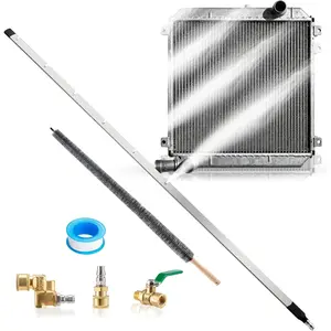 40" Radiator Wand, 4500 PSI Radiator Cleaner Wand & Air Dual-Use, Radiator Tool with 25° Fan Nozzle, Brush, Quick Coupler, Radiator Cleaner for Car, Truck, RV