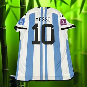 2022 Home White No.10 Messi stripe short sleeved Soccer Jersey