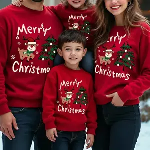 Loose-fitting crew neck sweatshirt with a casual minimalist Youth and Adult Sweatshirt or T-shirt, suitable for Christmas, with a reindeer print, set family Christmas, Gift family, Merry Christmas Shirt, Family shirt, Trending tee, youth clothing