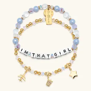 Little Words Project x Jordan Chiles – Kindfluencer “I’m That Girl” Collection, Empowering Affirmation Bracelets & Charm Bundle – Choose Your Size