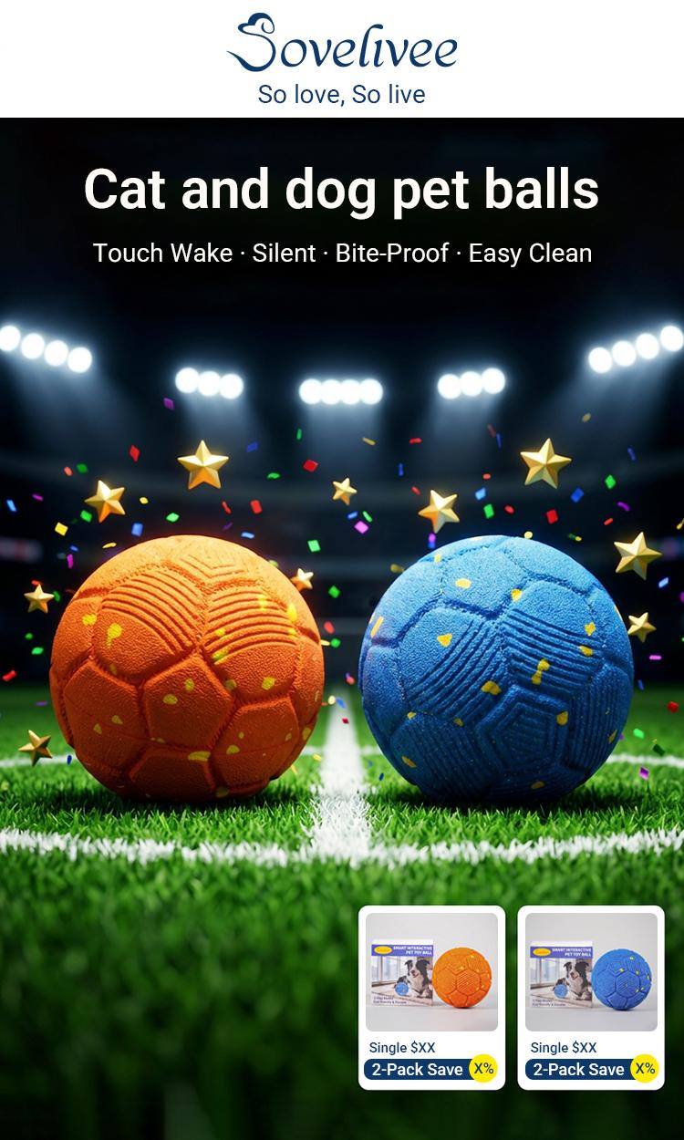 Sovelivee Soulful Interactive Soccer Ball – Infused with Life, Made to Cherish. Automatic Rolling Pet Toy, Loyal Brave Guardian 2026 Edition, Rechargeable & Durable, for Your Beloved Companion dog