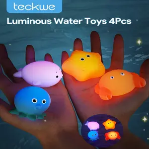 Children Bath Toys Glowing Animal Set Durable Interactive, Bathroom Wall Bathtub Shower Float Toy, Baby Infant Toddler Girl Boy Ages 1-3 Years